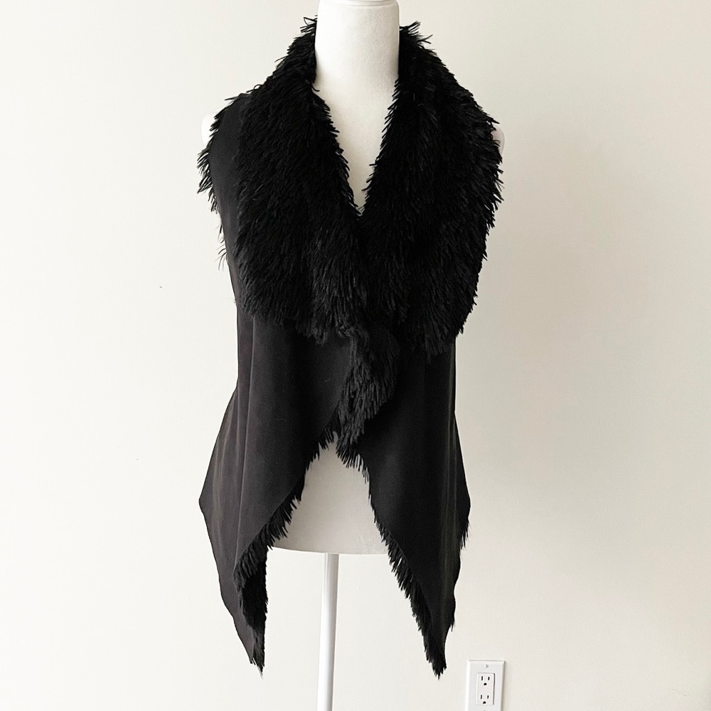 Icing | Black Faux Fur Reversible Vest